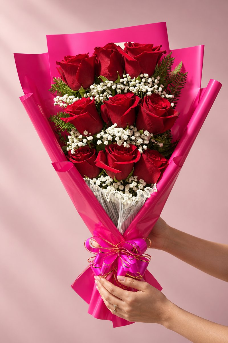 Ramo de rosas fucsias